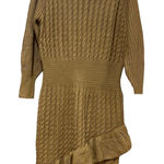 SheIn Tan Ruffle Sweater Dress Woman Size Medium Photo 0
