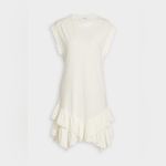 Derek Lam  10 Crosby Jay Ruffle Hem T-Shirt Dress in Soft White size M NWOT Photo 6