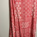 Cuddl Duds  Flexwear Short Sleeve Patchwork Coral Pink Casual Maxi Dress Photo 4