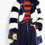 J.Crew NEW  Women’s Collection Faux Fur Topcoat in Stripe XXS Photo 3