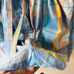 Gap Sz 14 Short Sleeve Plaid Romper Drawstring Waist Pockets Button Down Photo 10