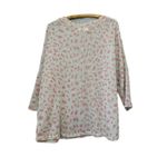 Impressions  Leopard Print Oversized Knit Sweater Top Women's M Pink Tan Photo 4