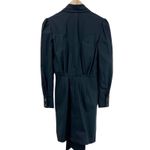 NEW Petersyn Womens XS‎ Agnes Shirt Dress Tie Front Puff Sleeve Black Gothic Photo 3