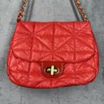 Chico's  Bag Red Orange Quilted Puffer Chain Crossbody Indie Sleek Boho Coquette Photo 3