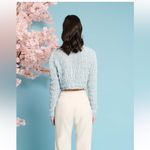 Sister Jane buttoned shirring top in dusty blue Size Medium Photo 9