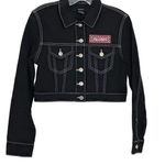 Forever 21  Women's Black Cotton Denim LOng Sleeves Jacket in Size Small Sku 2670 Photo 0