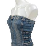 ZARA NEW Blue Strapless Sleeveless Denim Jean Tube Bandeau Crop Top Size S Photo 0