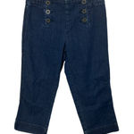 Ralph Lauren LRL Petite Dark Rinse Sailor Flap Front Cropped Denim Jeans 6P Photo 0