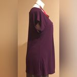 Coldwater Creek  Purple SS Scoop Neck Blouse Sz. L Photo 3