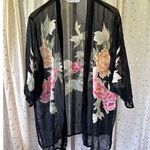 Dawn Hangzhou Liming Textiles 100% Silk Sheer Floral Open Kimono One Size Black Size undefined Photo 1
