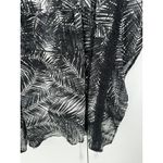 Time & Tru  Swim Cover-Up Women MEDIUM NWT Black White Printed V-Neck Top Photo 3