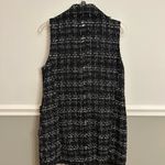 Laundry by Shelli Segal  Black White Tweed Fringe Double Breasted Vest Medium Photo 3