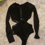 Black Cut Out Bodysuit Size M Photo 3