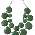 Jade Color Green w/Silver‎ Bib Statement Necklace Photo 0
