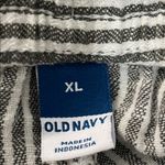 Old Navy High Rise Grey Striped Linen Wide Leg Pants Photo 3