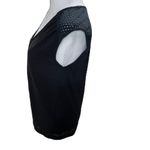 Banana Republic Black Linen Blend Sleeveless V-Neck Lace Detail Tank Top Size XS Photo 2