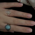 Boutique 14k White Gold‎ Plated 316L Cutout Filigree Hollow Ring, Size 10 Photo 3