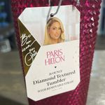 Paris Hilton 26 oz Double Wall Diamond Textured Plastic Tumbler with Straw, Pink Photo 4