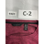 Womans Halston Pullover Top Small Maroon Black Crew Neck Long Sleeve Red Photo 2