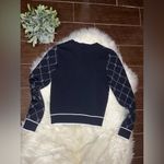 River Island  London Black argyle Heart Knit Cardigan Sz 14 Photo 8