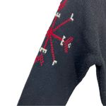 Jones Wear  wool blend winter snowflake sweater M black tie neck casual outdoor Photo 8