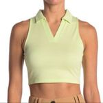 Abound NWOT  Women’s Pastel Neon Green Polo Collar Short Sleeve Crop Top Large Photo 3