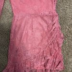 WAYF  x De De & Emily BFF One Shoulder Mauve Pink Lace Mini Dress Photo 5
