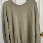 Aerie  Green Floral Crewneck Embroidered Sweatshirt Photo 0