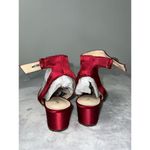 Nine West Women’s Red Satin Block Heel Shoes 8.5 Photo 3