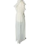 VINTAGE Chiffon Maxi Nightie Dress White Photo 4