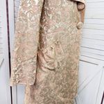 Yoana Baraschi Anthropologie Satin Brocade Retro Car Coat Jacket Cream Pink 4 Photo 5