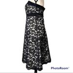 White House | Black Market  size 2 strapless black lace white lined prom dress Photo 10