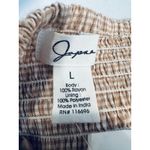 Japna  Micro Gingham Tank Top Size Large Button Country Festival Ranch Tan White Photo 4