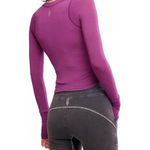 Free People Movement  Tempo Ruched Long Sleeve in Deep Mulberry size S NWT Photo 1