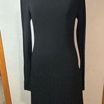 Theory  Mimi Q Classical Dress Womens Black Quilted Long Sleeve Shift Crew size M Photo 0