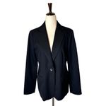Pendleton  Blazer Women 10 Petite Black Wool One Button Single‎ Breasted Career Photo 1