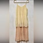 ZARA  NWT plisse double layered tiered silver Metallic thread pleated flowy dress Photo 1