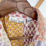 Sacred Threads Patchwork Short Sleeve Button Down Top Photo 5