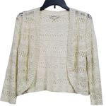 Cloud Chaser  Cream Open-Knit Cardigan Size Large Photo 0