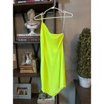 ET OCHS Mia Asymmetric Mini Dress Light Green Womens Size 4 Yellow Photo 5