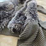 Sparkly silver grey faux fur cardigan Gray Photo 7