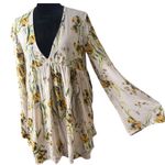 Free People Long Bell Sleeve Tunic Top Floral Bella Print Size XS Feminine BOHO Photo 4