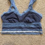 Aerie indigo and periwinkle floral lace longline bralette, size small Photo 5
