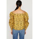 frame denim FRAME Off-The-Shoulder Billow Sleeve Top Python Pattern Size Medium Photo 2