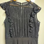 Julia Jordan NEW Lace Illusion Flutter Sleeve Black Jumpsuit Size 12 woman’s Photo 4