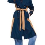 La Ligne x Target Trench Coat 2X Plus Women’s Side Stripe Belted Navy Tan NWOT Photo 4