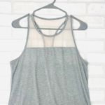 Athleta Medium Gray Tank Top Racerback Mesh Athletic Workout Top Photo 2