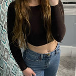 ZARA  Side Tie Long Sleeve Crop Top Photo 0