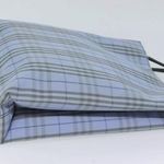 Burberry  Blue Tartan Nylon Tote Photo 2
