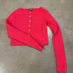 Target Wild Fable Cropped Pearl Button Red Sweater  Photo 0